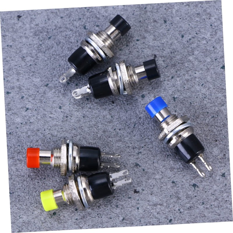 Hohopeti Set of 12 Mini Spst Momentary Latching Push Buttons