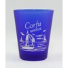 Corfu Grecia - Vaso de chupito esmerilado, color azul cobalto