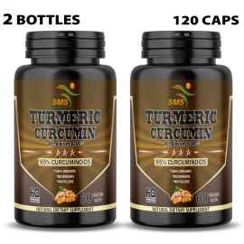SMS STRONG TURMERIC 95% CURCUMIN 10,000mg TUMERIC PILLS ANTIOXIDANT  120 CAPSULES