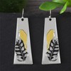 coadipress Handmade Retro Hammered Oval Dangle Earrings for Women Bohemian