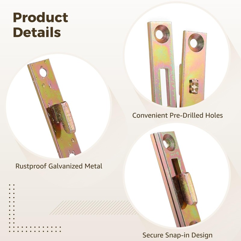 OMISTAR 4 Pairs Bed Rail Fasteners, Heavy Duty Rustproof Galvanized