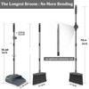 Broom and Dustpan Set, Dust pan with Long Handle, Broom