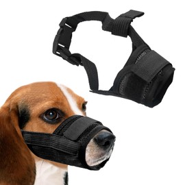 Dog Muzzle, Muzzle for Large Dogs, Breathable Mesh Dog Muzzle Large Breed with Adjustable Loop, Dog Muzzles to Prevent Biting and Barking (Black, Large)