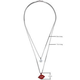 Steuer 445050085 Women's Pendant with Chain Metal 60 cm Shiny Crystal Silver Grey, Metal