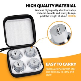 Jack Pucks Floor Jack Lifting Jack Pad Lift Point Adapter 4 Pack with Storage Case Compatible with Rivian R1T R1S Upgrade Version