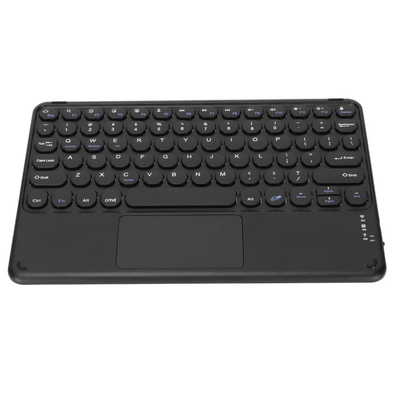 10in Wireless Bluetooth Touchpad Keyboard Retro Round Keycap Ergonomic Magnetic