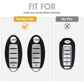 WORCAS Smart 5 Button Key Fob Cover Case Compatible with Infiniti JX35 Q50 Q60 QX56 QX60 QX80(Quicksand-Silver)