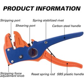 Automatic Wire Stripper and Cutter, Adjustable Insulated Cable Stripping Pliers 0.2-6mm, for Professional Industrial and Home Electrical