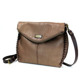 Chala Charming Crossbody Bag Shoulder Handbag With Flap Top and Zipper Brown (Handbag Only- No Key fob)