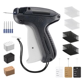 ilauke Labelling Gun Staple Gun Labelling Machine, Brand Tags Label Tagging Gun with 5 Replacement Needles + 5000 Staple Threads + 500 Tags + Instructions (English language not guaranteed), for