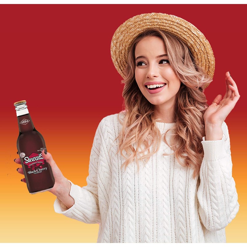 Stewart's Wishniak Black Cherry Soda, 12 fl oz (24 Glass