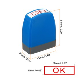 PATIKIL OK Stamp Self Inking Red Ink Office Stamps Pre-Inked Messages Stamp Refillable Business Stamp Style 1 Blue