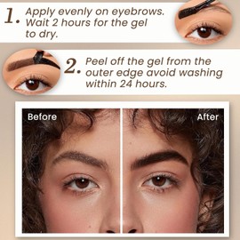 Tinte Cejas Pele El - Peel-Off Eyebrow Gel, Tatuaje Cejas Desmontable, Gel Duradero Impermeable para Cejas Más Llenas, Antimanchas y Antisudor, Para Todos los Estilos (02#Marrón claro, 10g)