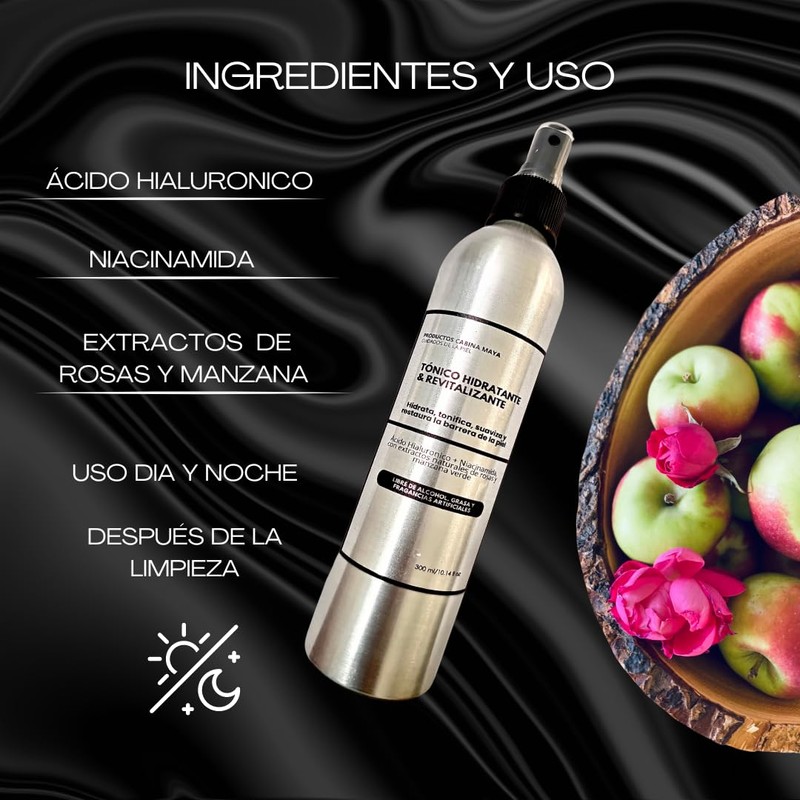 Tónico Hidratante y Revitalizante Facial, 300 ml Cabina Maya