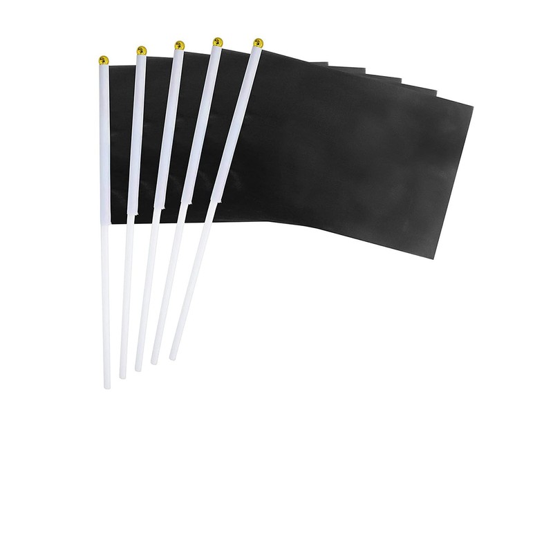 Pack of 50 Hand-Held Mini Flags Black 14 x 21