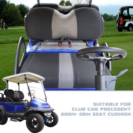 SAMXOMAP 2PCS Golf Cart Seat Covers Washable Breathable Air Mesh Cloth Adjustable Front Seat Cover Fit Like Gloves for Club Car Precedent, Black and Gray