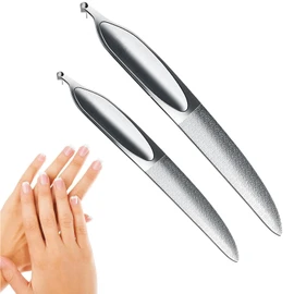 Heavy-Duty Toenail File for Thick Nails-nail file-emery boards for nails-4.9-Inch Double-Sided Stainless Steel Metal Nail File & Buffer – Durable Grooming Tool for Men, Women & Seniors (2pc)