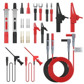 Proster Proster Multimeter Test Leads Kit - 24 in 1 Automotive Test Leads with 8 PCS Probe Pins Alligator Clips Spade Plug Banana Plug for Multimeter Clamp Meter