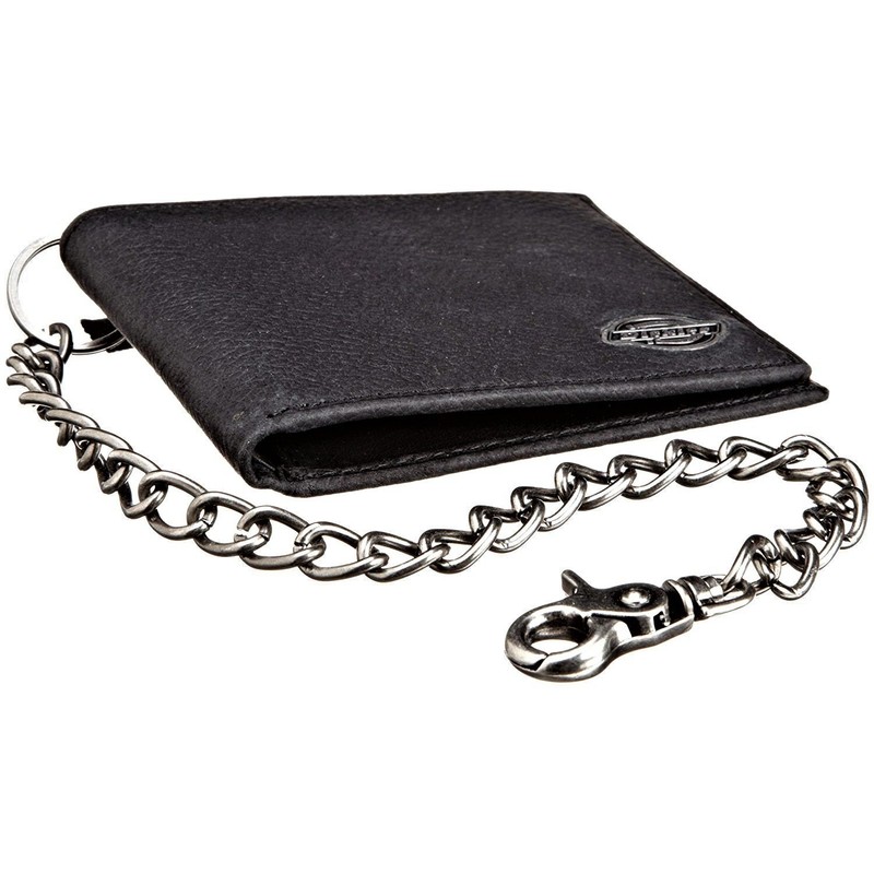 Dickies Men’s Bifold Genuine Leather Thin Card Wallet with ID