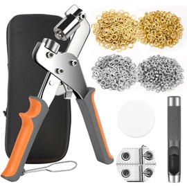 Grommet Tool Kit 3/8 Inch with 800 Pcs Eyelets Grommets and Storage Bag, Handheld Metal Grommet Kit Tarp Grommet Maker Kit Grommet Pliers Punch for Tarps Fabric Leather
