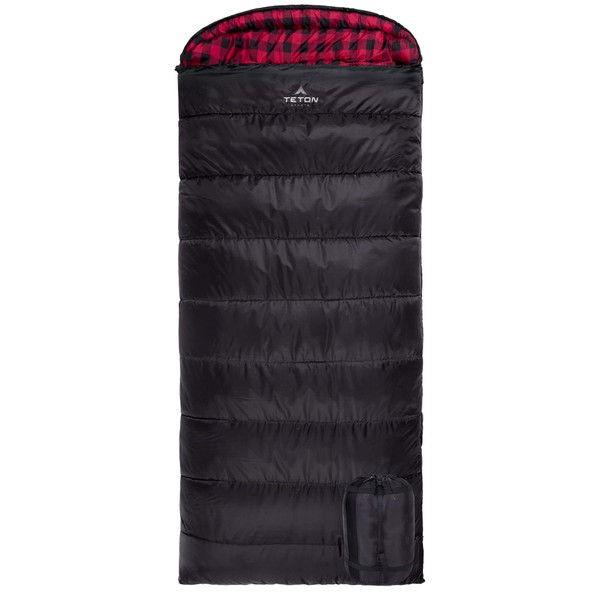 TETON Sports Celsius XXL Sleeping Bag; Great for Family Camping; Free Compression Sack; Black; Right Zip