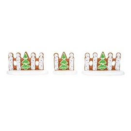 Department 56 Accessories for Village Collections Gingerbread Christmas Fence Figurine Set, 1.5 Inch, Multicolor