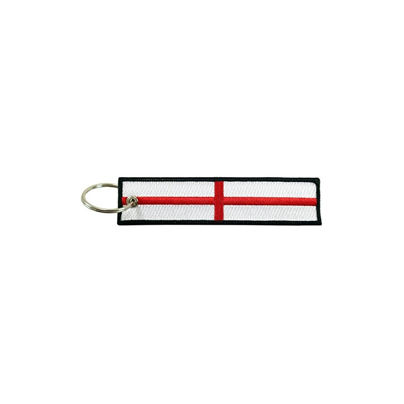 England Flag Key Chain, 100% Embroidered
