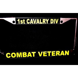 ABCCO Military License Plate Frame-1st. Cavalry Div. COMBAT VETERAN #811419--Chromed