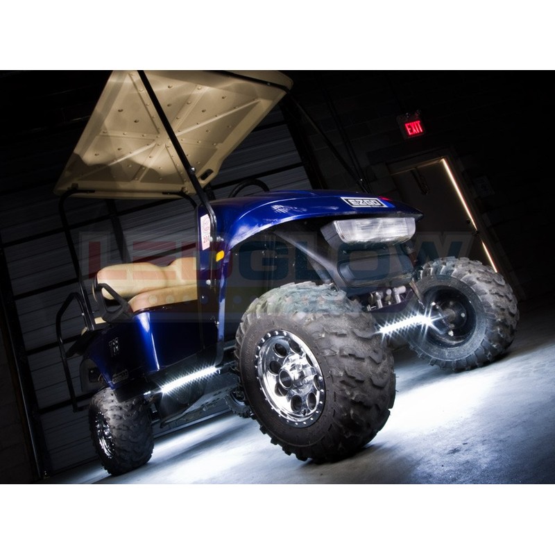 LEDGlow 4pc White LED Golf Cart Underbody Underglow Accent Neon