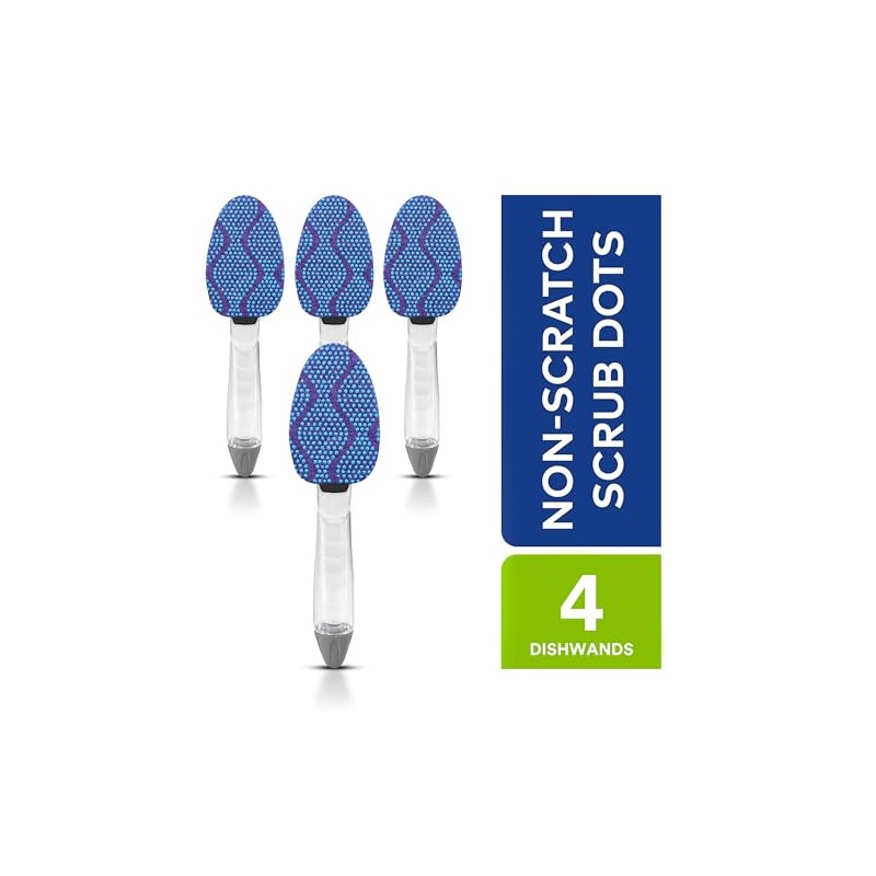 Scotch-Brite Scrub Dots Non-Scratch Dishwand, 4-Pack (4 Dishwands), Soap-Dispensing Kitchen