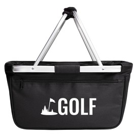 Huuraa Einkaufskorb Golf Schriftzug Geschenk 20 Liter Black Golf Geschenkidee
