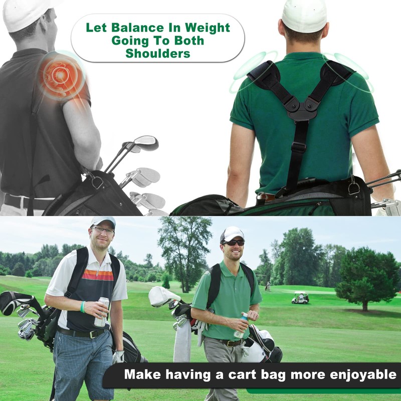 Big Teeth Golf Bag Shoulder Strap Double Padded Adjustable Angle