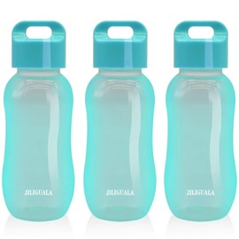 JILIGUALA Plastic Coffee Travel Mugs Water Bottle Sports Water Bottle Cup for Milk, Coffee, Tea, Juice Size 350ml (12oz), Blue Pack of 3