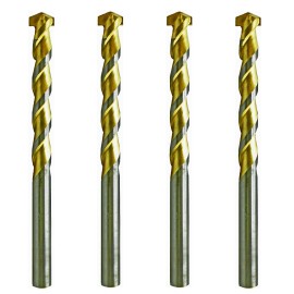 HF Masonry Drill Bit Set 5/16" Carbide Tip Titanium Drill Concrete Brick Rock-5Pcs