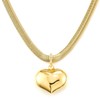 COOLSTEELANDBEYOND Gold Heart Pendant Necklace for Women, Chunky Snake Chain