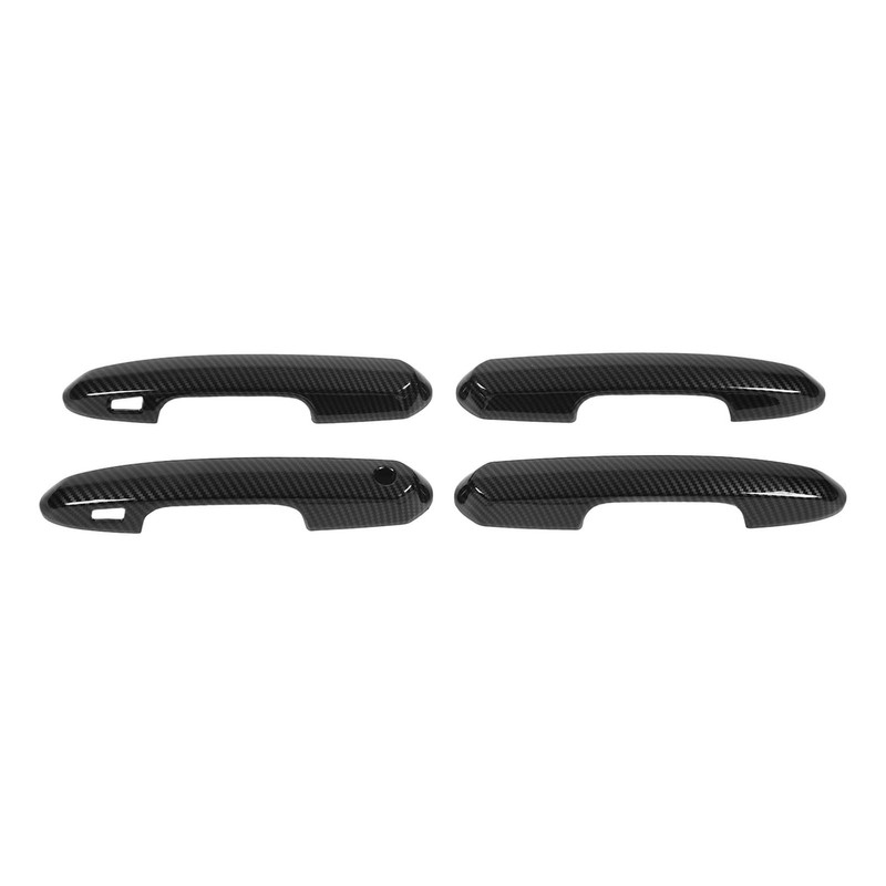 4pcs Gloss Black Carbon Fiber Style Exterior Door Handle Cover