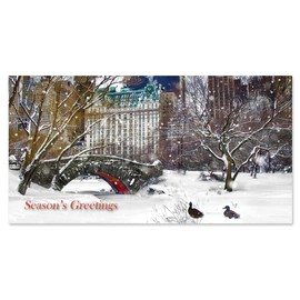 Love Bridge Central Park New York City Holidays 6 1/4 x 3 1/4 Inch Money Greeting Cards Holders Set of 6 Cards and 6 Envelopes Unique Holidays in NYC Stationery Collection