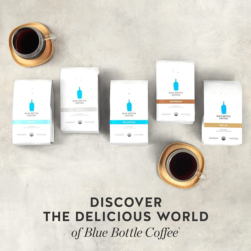 Blue Bottle Whole Bean Organic Coffee, Bold, Dark Roast, 12