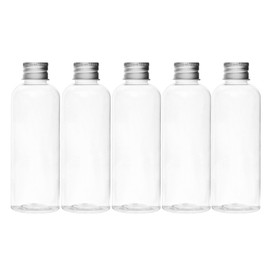 Cosmetic Refill Bottles, 3.4 fl oz (100 ml), Divided Containers, Cream Lotion, Cosmetic Containers, Portable, Storage, Travel Supplies, Aluminum Cap, Pack of 5