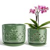 LITUDISO 6+5 Inch Orchid Pots with Holes, Ceramic Orchid Pots
