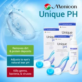 Menicon Unique pH Multi-Purpose Solution with RGP Lens Case.4 Fluid Ounce each - 3 Pack