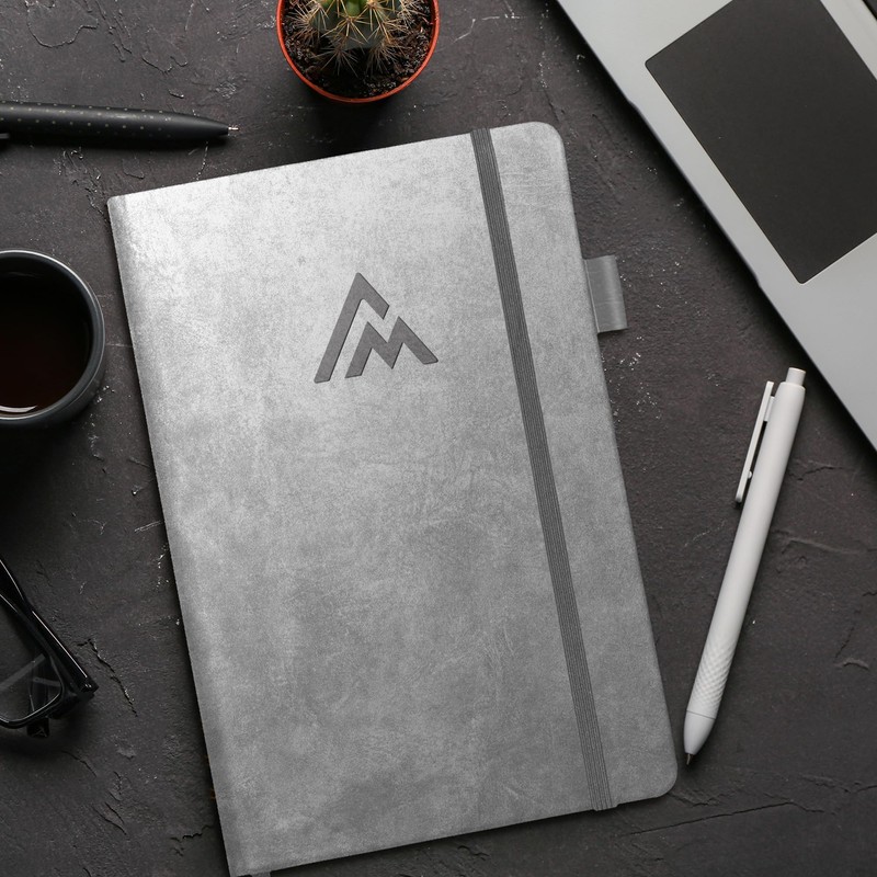 BIROYAL Self-Mastery Journal for Men, Grey Triangle