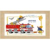 Vervaco Birth Record Fire Engine Counted Cross Stitch Kit, Multi-Colour