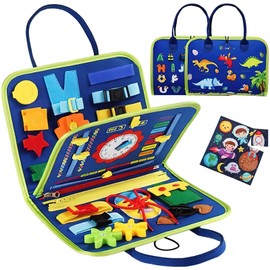 Benaewa Busy Board, Toddler Busy Book for 1+ Year Old, Sensory Board Toy for Fine Motor Skills Learning (17.3x11inch)