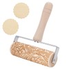 DELORIGIN Wooden Embossed Rolling Pin 3D Snowflake Flower Rattan Dough