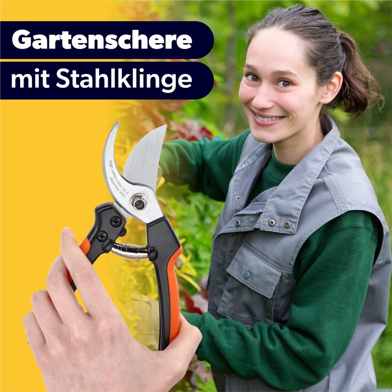 KADAX 20cm Carbon Steel Pruning Shears Professional Pruning Shears for