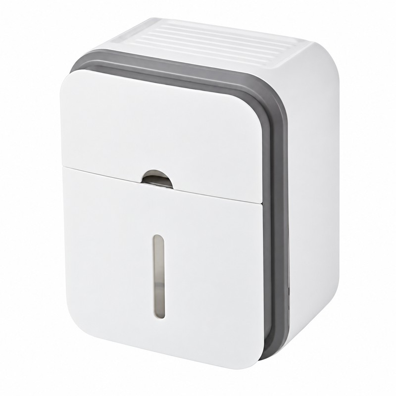 Gray Toilet Paper Holder for Bathroom Storage – No-Drill Wall-Mounted
