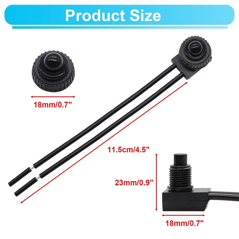 Taiss KP-107 12 V Switch Waterproof Self-Locking Push Button Switch