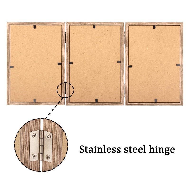 ORIVAN 5x7 Triple Picture Frame Hinged 3 Photos Folding Photo