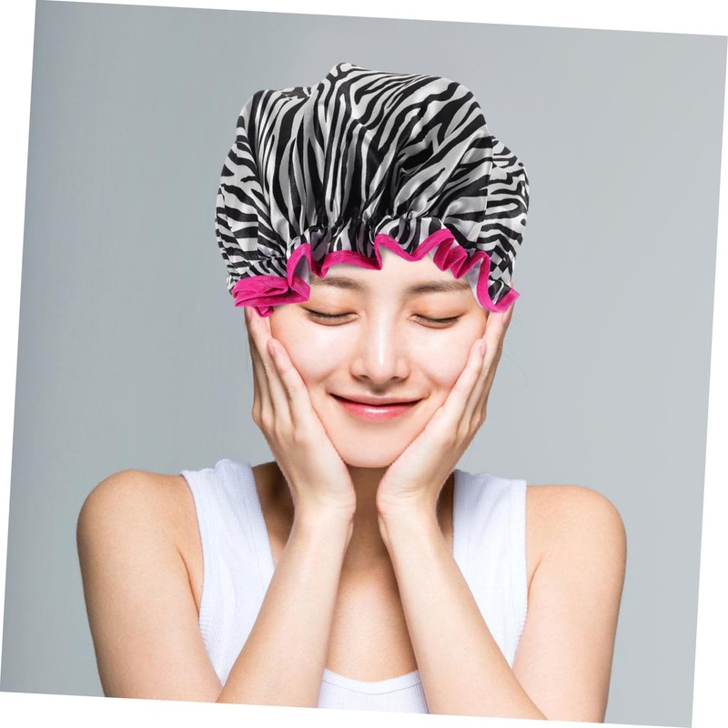 Baluue 2pcs Double Layer Waterproof Shower Cap Shower Cap for